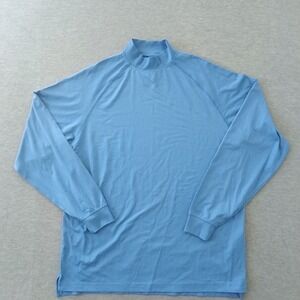 FootJoy Mens ProDry Mock Neck Long Sleeve Base Layer Golf Shirt Blue Medium